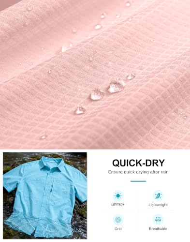 Image of G Gradual Men's Fishing Shirts with Zipper Pockets UPF 50+ Lightweight Cool Short Sleeve Button Down Shirts for Men Hiking