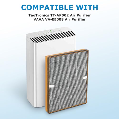 Image of TT-AP002 Replacement Filter Compatible with TaoTronics TT-AP002 Air Purifier and VAVA VA-EE008 Air Purifier, 3-in-1 HEPA Filter and Activated Carbon Filter, 2-Pack