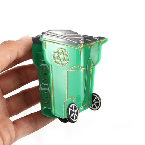 Dustbin Novelty Fun Acetate Hair Claw Personalized Recycling Truck Shaped Hair Clip for Women Girls Gift, Green and Black 1 Piece
