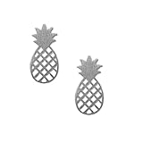 Spinningdaisy Handcrafted Brushed Metal Cute Pineapple Stud Earrings