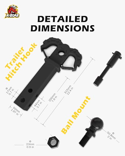 Image of Hitch Step for 2 inch Receivers,Trailer Hitch with 2-Inch Ball Hitch and Trailer Hitch Pin, Drop Forged Steel Truck Hitch Step, 14 Ton (30000 Lbs) Maximum Break Strength Tow Hitch Receiver, Black