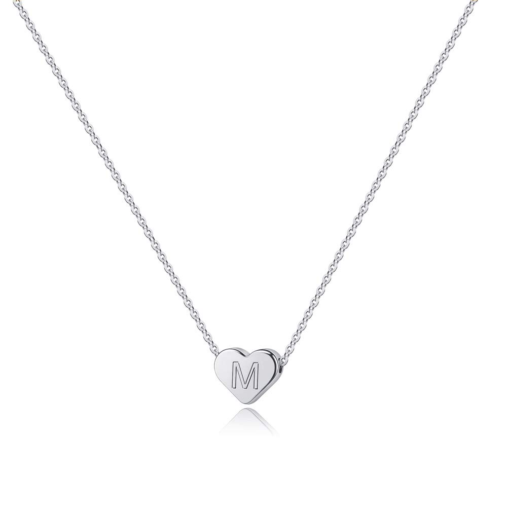Turandoss Heart Initial Necklaces for Women, 14K White Gold Filled Heart Pendant Letter Alphabet Necklace Initial Necklaces Jewelry for Women Heart Letter Initial Necklace Gifts for Women, Metal (B0832MNY7X) Amazon Price History, Amazon Price Tracker