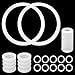 Ice Cream Machine Gasket Replacement for VEVOR | Food Grade Rubber Sealing Ring Tube Components fit for YIKAFU YKF COOCO Soft Serve Maker Accessories, 15PCS Silicone Seals O Rings Spare Parts