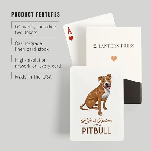 Lantern Press Pitbull, 52 Cartas Poker Tamaño Adulto miniatura 3