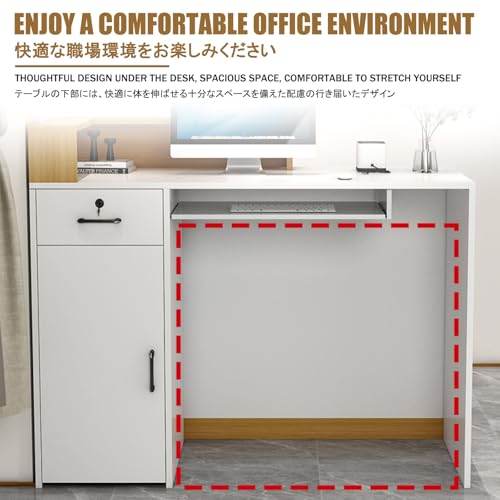 Generico Banco Reception e Cassa Moderni per Negozi di Abbigliamento e caffetterie, postazione di Lavoro Elegante di Colore Grigio (Grigio Scuro, Sinistra, 100 cm/39,4 p
