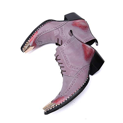 Feito à mão Botins masculinos de dois tons de metal com cadarço botins masculinos clube de negócios