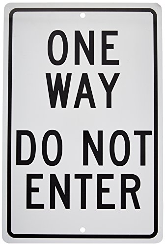 Panneau de contrôle de la circulation ONE WAY DO NOT ENTER 12 po x 18 po tout usage