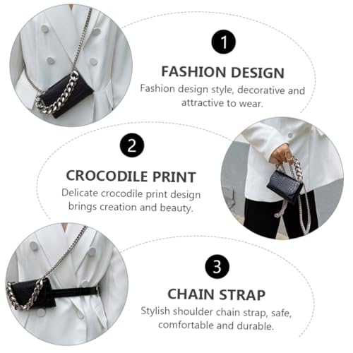 Sac épaule noir grande capacité doté d'une chaîne robuste et stylée - 4