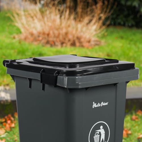Plastic Prince XDL-120G-16 32 Gallon Rollout Trash Can With Snap-Lock Lid, Commercial Heavy-Duty Container With Wheels thumb #5