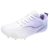 Hiuzylqx Zapatillas de Atletismo Mujer con 7 Clavos, Zapatillas Deportivas para Correr Ligero Resistente al Desgaste para Running,Salto Largo,Training,A,39 EU