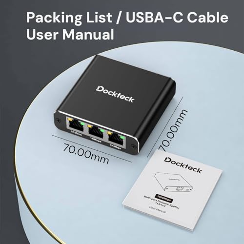 Ethernet Splitter 1 to 3 1000Mbps, Dockteck Internet Cable Splitter 1 in 3 Out High Speed Switch Network Gigabit for LAN RJ45 Port Router Switch Work with Cat5/5e/6/7/8 Cable by dockteck - Image 7