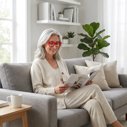Image of Eyekepper 4 Pack Ladies Reading Glasses - Oversized Square Design Readers for Women +1.00