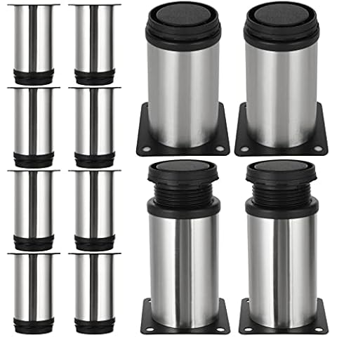 GOYADA 12PCS Adjustable Stainless Steel Cabinet Legs Cover