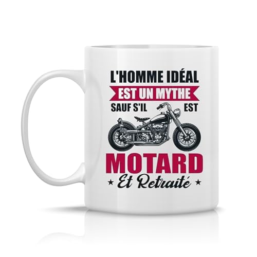 Mug (tasse) - Retraité Motard - Cadeau pour Papy