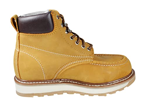 Men's Work Boots Genuine Leather Lace Up Moc Toe 620 Honey-Shedron4
