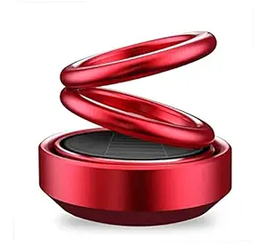 The Cosmetic Town Solar Car Fragrance Oil Double Ring Rotating Car Aromatherapy Home Office Air Fresher Decoration Perfume Diffuser (Multicolor)