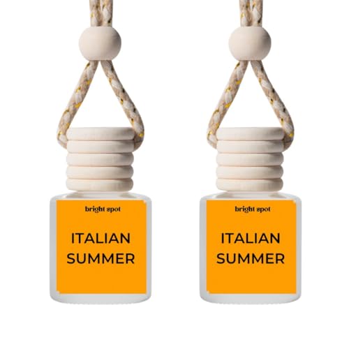 Image of Car Air Freshener - Premium Car Hanging Air Freshener, Long-Lasting Fragrance for Auto and Home (0.2 Fl Oz (Pack of 2), Italian Summer-Orange, Bergamot, Lemongrass, Woods)