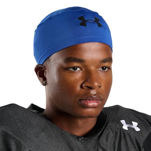 Image of Under Armour Unisex Football Skull & Wave Cap, Cooling Helmet & Hair Cap with 4-Way Stretch & Elastic Fabric, OSFA