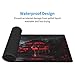 Black Red Japanese Mouse Pad XL 31.5 X 11.8 Inch Design Style Extended Large Gaming Mousepad Keyboard Full Desk Mat Non-Slip Rubber Base Stitched Edges for Home Office