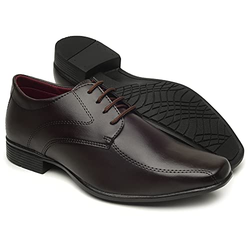 KIT 2 PARES SAPATO SOCIAL MASCULINO OXFORD ESTILO ITALIANO PRETO E CAFÉ (39, PRETO/CAFÉ)
