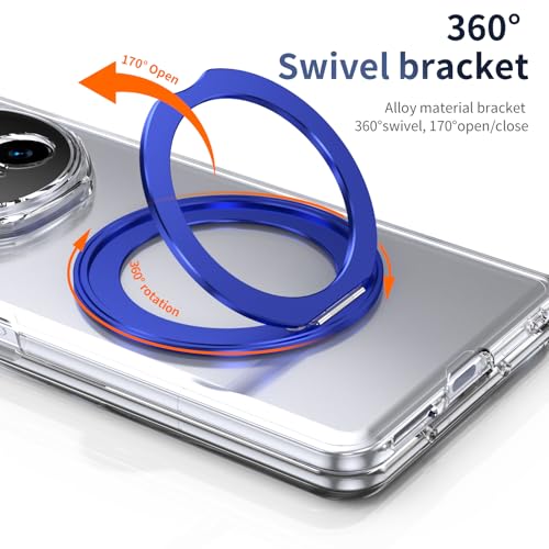 Coque Honor Magic V5 transparent bleu de qualite militaire avec support - 2