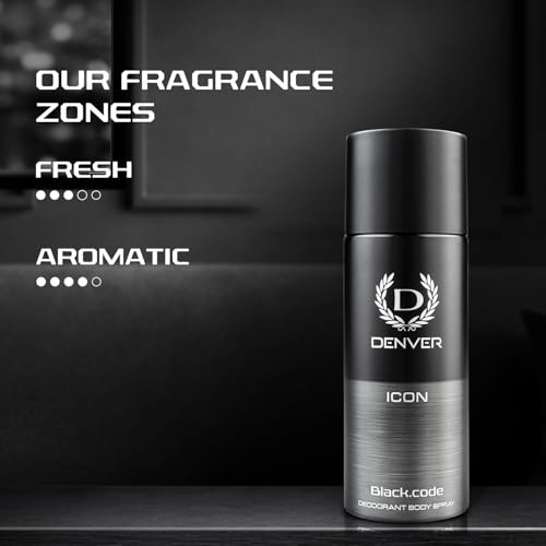 Image of Denver Black Code Icon & Hamilton - 150 ML Each, Pack of 2| Deodorant For Man
