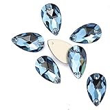 Tecnica: cucita PENVEAT qualità di AAAAA Cucitura per Cucire Pietre Strappare Strass per Il Vestito da Decorazione, Borse, Abbigliamento, Scarpe, Blu, 7x12mm - 48pcs