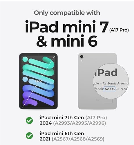 Image of Dexnor for iPad mini 7 (A17 Pro) /Mini 6 Case with Keyboard, Magnetic Floating Cantilever Stand with Trackpad Pencil Holder Backlit Keyboard Case for iPad mini 7th(2024) /6th (2021) Generation, Black