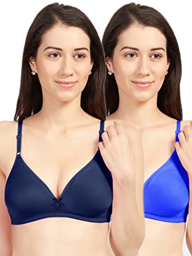Image of SONARI Omania Womens Non-Padded Cotton Polyester Bras - Solid, Non-Wired, Medium Coverage, Hand Washable (Pack of 2)