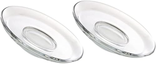 STOBOK Platos de vidrio de 3.3 pulgadas, platos de vidrio transparente, platillos pequeños, platillos de aperitivos, platillos de té para el hogar,
