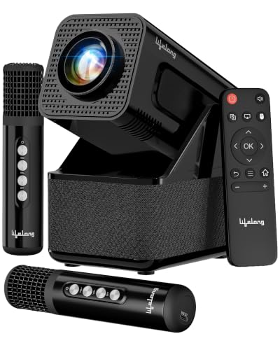 Image of Lifelong Electronics ROAR Projector with 2 Mics | Booming 20W Speakers | Cricket Commentary, Karaoke Party & Room Cinema | 1080P & 4K Ultra HD Support | All Android OTT Apps | Ultra Bright 150 inch Screen