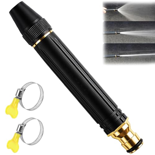 Heavy Duty Adjustable Twist Hose Nozzle Jet Sweeper Nozzle, High Pressure Hose Nozzle Heavy Duty, Adjustable Nozzles Jet Sweeper, High Pressure Car Wash Water Gun (A 1Set)