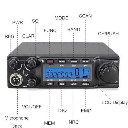 10 Meter Ham Radio AT-6666PRO FM/AM/USB/LSB/CW Two Way Radio 80W for Truckers and Road Travelers by HESENATE - Image 8