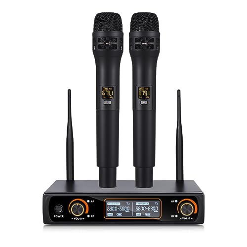 Microphone portable sans fil UHF fini les grésillements en karaoké grâce aux 16 canaux et écran LCD
