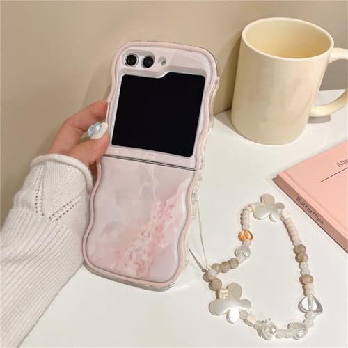 Coque antichoc marbre Samsung Z Flip5 pour éviter les chutes avec son bracelet