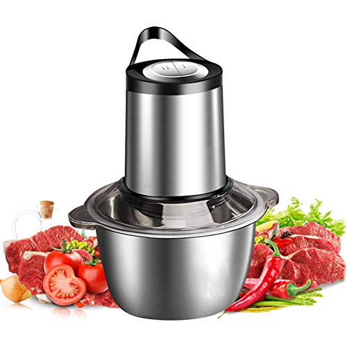 Elektrische Fleischwolf 3L Edelstahl-Aktenvernichter, 300 W Super Power, 4 scharfe Klingen, für Fleisch, Gemüse, Obst und Nüsse