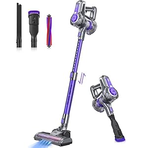 IAB XT1801 Accustofzuiger, Snoerloze Stofzuiger met 50 Minuten Looptijd, 4 in 1 Draadloze Stofzuiger met LED Vloerborstel, Krachtig Draagbare Elektrische Bezem Stofzuiger voor Vloer/Tapijt/Dierenhaar