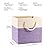 PRANDOM Large Foldable Cube Storage Bins 13x13 inch [2-Pack] Fabric Linen Storage Baskets Cubes Drawer with Cotton Handles Organizer for Shelves Nursery Closet Bedroom Purple