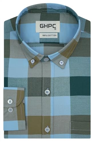 Image of GHPC 100% Cotton Big /Buffalo Checks Full Sleeves Regular Fit Formal Shirt for Men