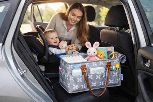 Moteph Extra Large Diaper Caddy, Craft, Toy Organizer with Zip-Top Cover with Waterproof Wet/Dry Bag - Perfect for Baby Shower - Image 6