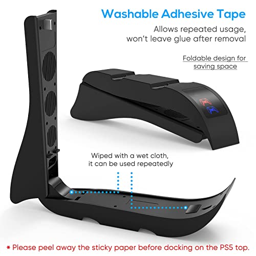 Cooling Fan and Controller Charger for PS5 DualSense, 2.5H Fast 2 in 1 Charging Station, and Cooling System Accessories for Playstation 5 Disc and Digital Edition