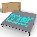 ZEKOO Bunkie Board King Size 76''x 80'': Folding Low Profile 10mm Heavy Duty Bunkie Board for Mattress Sagging or Bed Frame - Thin, Supportive Under Mattress Support Boards, Non-Slip, Noise Minimizing