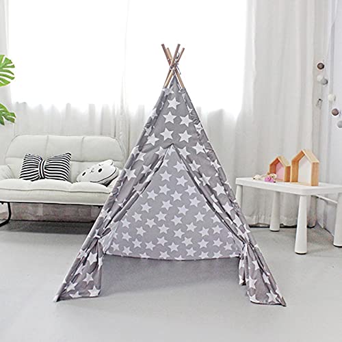 Geranium Tipi-tent voor kinderen, voor binnen en buiten, draagbaar, houten canvas, Indian Wigwam kinderspeelhuis, voor meisjes en jongens - Afbeelding 4