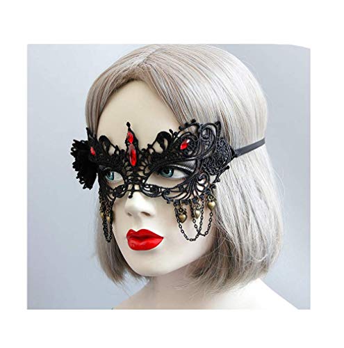 Cathercing Halloween Sexy Black Lace Eye Mask for Women Vampire Masquerade Red Eye Mask Costume Jewelry Accessories for Festival Cosplay Party - Image 3