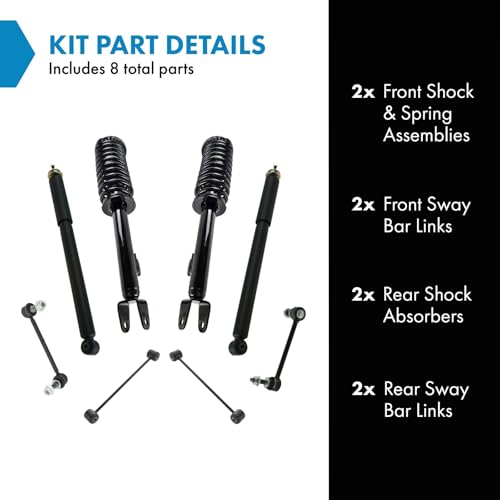 Image of TRQ Front and Rear Suspension Kit Complete Strut & Coil Spring Assembly Shock Absorber Sway Bar Stabilizer Link Compatible with 2005-2010 Chrysler 300 2006-2010 Dodge Charger 2005-2008 Magnum
