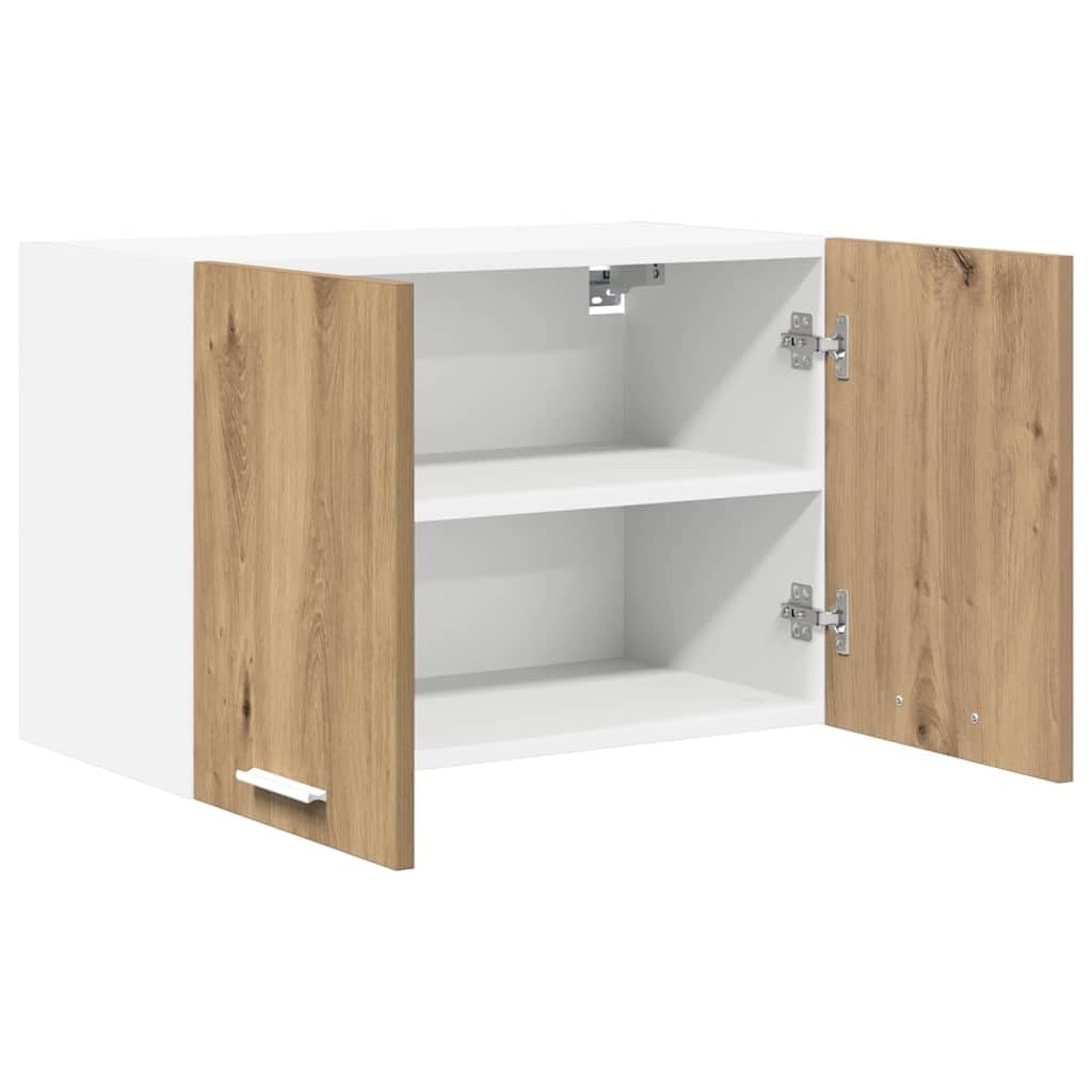 Armadietto pensile in rovere Artisan, bianco, con 2 ripiani e 2 ante, in legno, portata 120 kg, molto spazio, design moderno, per cucina, sala da pranzo, dispensa, 2 pezzi