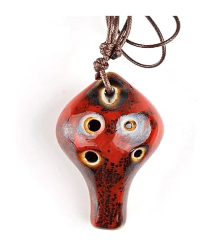 Ocarina alto Do 6 trous céramique rouge débutant enfant adulte
