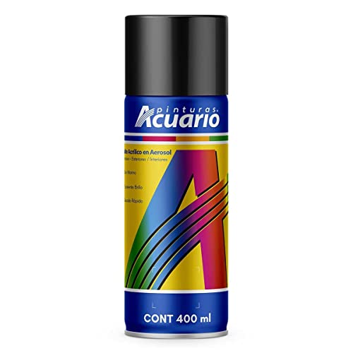 Esmalte Acrilico en Aerosol/Pintura en Aerosol Color Negro Mate Marca Pinturas Acuario