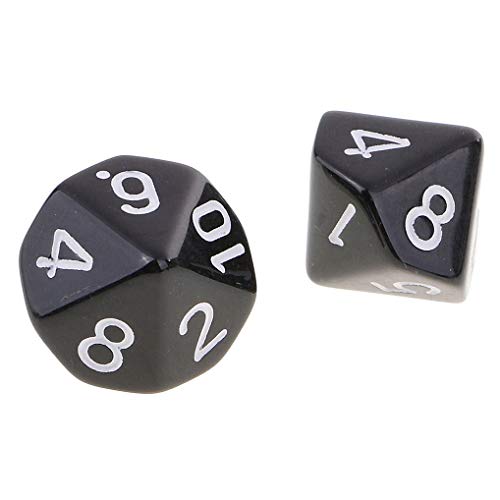 Yourandoll 10 STÜCKE Polyedrische Würfel D10 Würfel Dice Spielwürfel for DND RPG Tischspiele (Schwarz)
