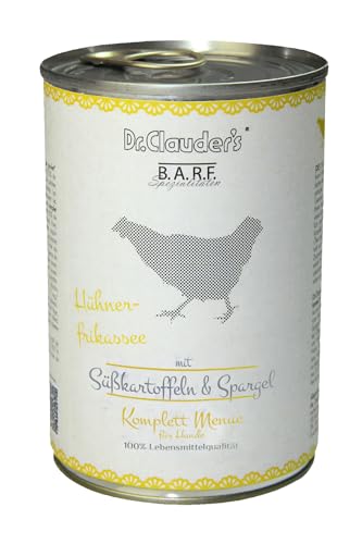 Dr. Clauder's Nassfutter für Hunde | Barffutter | 6 x 400 g | verschiedene Geschmacksrichtungen | (6 x 400 g, Hühnereintopf